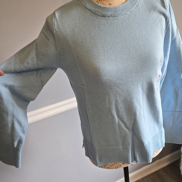 Light Blue Women's Crewneck Sweater - Picture 2 of 5